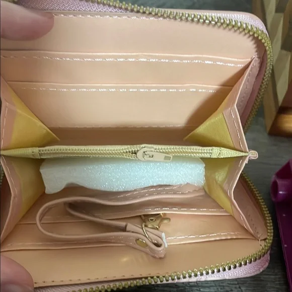 NWT Pink Floral Wallet with Gold Accents - Picture 6 of 7